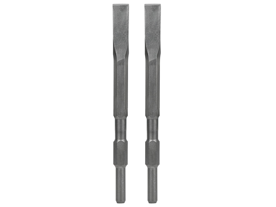 2 Cinceles Planos De 17x280 Mm Para Metal Y Hormigón Con Punta De Carburo.