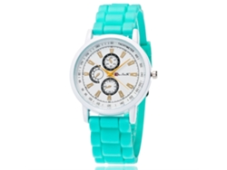 Reloj De Cuarzo Casual Y Moderno Para Mujer Zhoulianfa Con Correa De Silicona (verde Menta)