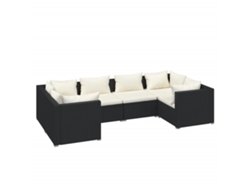 Maison Exclusive - Set Sofás De Jardín 6 Piezas Y Cojines Ratán Sintético Negro