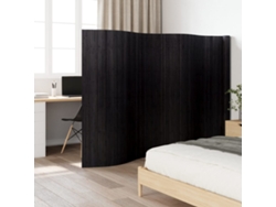 Biombo plegable | Separador de ambientes Ancho 600 cm Alto 165 cm Bambú negro