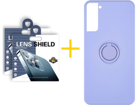 Carcasa + 2 Protectores de Cámara para Samsung Galaxy S21 5G SKYHE Morado Lila