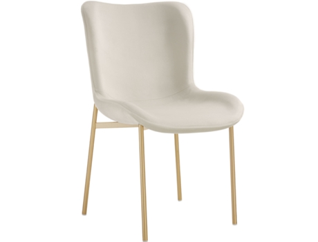 Silla de comedor tapizada Tessa, efecto terciopelo, diseño ergonómico, beige TECTAKE