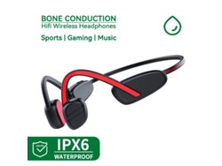 Auriculares Inalámbricos De Conducción Ósea (negros Y Rojos) - Auriculares Bluetooth Con Gancho Y Micrófono.