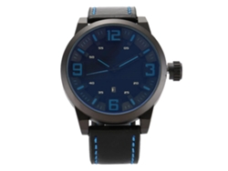 Reloj De Pulsera Hombre De Cuero Con Cristal De Quartzo Y Día Visible