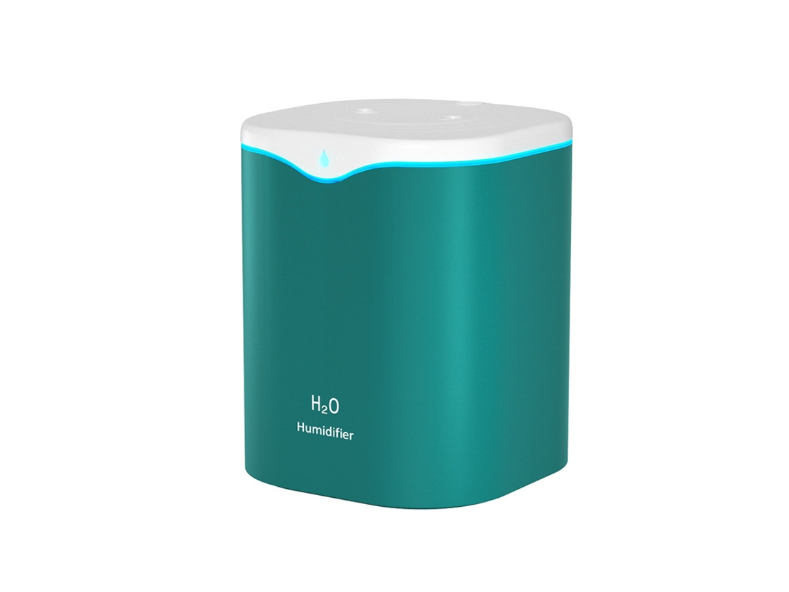 Humidificador USB de 2000 ml con diseño de doble boquilla para aromaterapia con aceites esenciales y vapor frío. Mdug (verde)