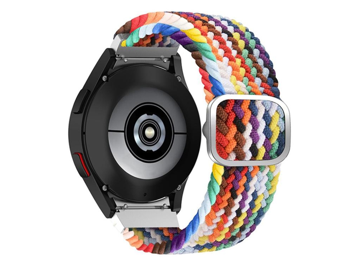 Bracelete Para Samsung Galaxy Watch 7/6/5/4 - Nylon Trançado Eight Buckle - Arco-íris