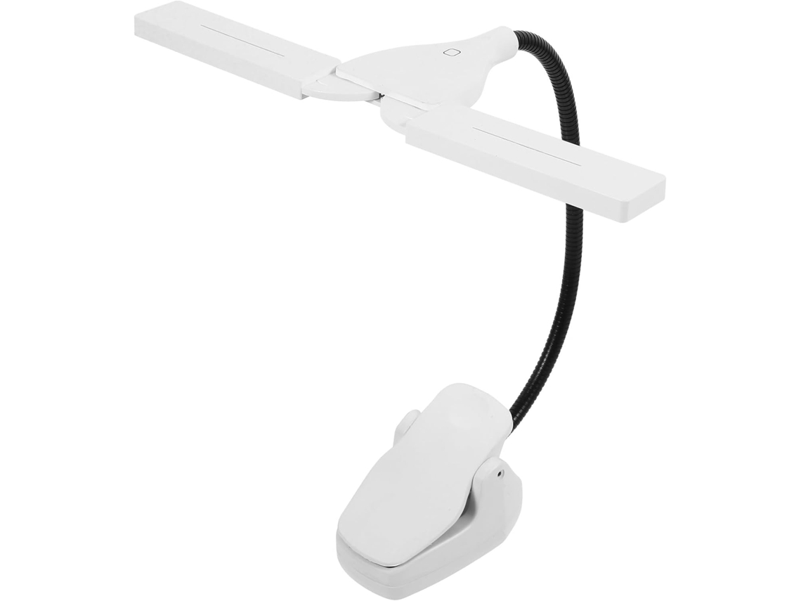 Lámpara LED recargable para piano con clip y brazo flexible, iluminación sin deslumbramiento para atriles.