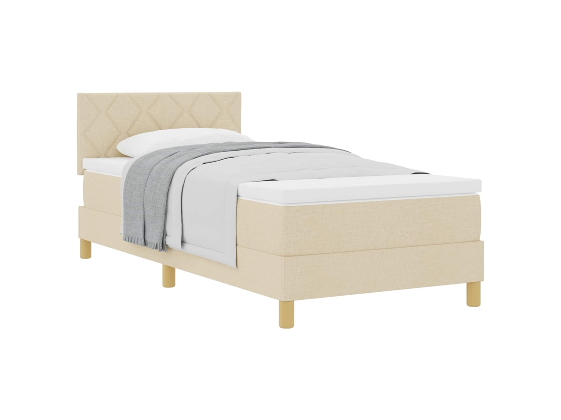 Maison Exclusive - Cama Tipo Box Spring Con Colchón Crema 100 X 200 Cm Tela