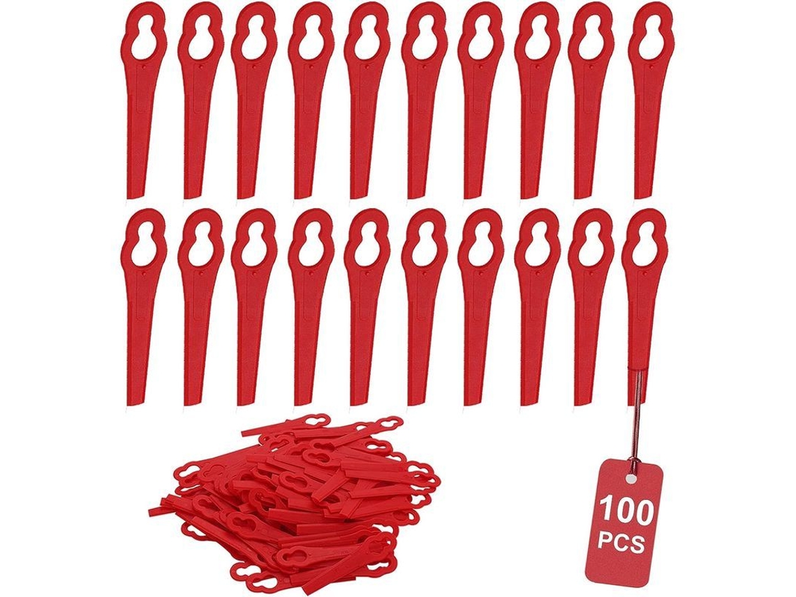 Cuchillas de repuesto Rebe-100 de plástico para cortacéspedes, resistentes y duraderas, compatibles con los modelos FRT18A y FRT20A1.