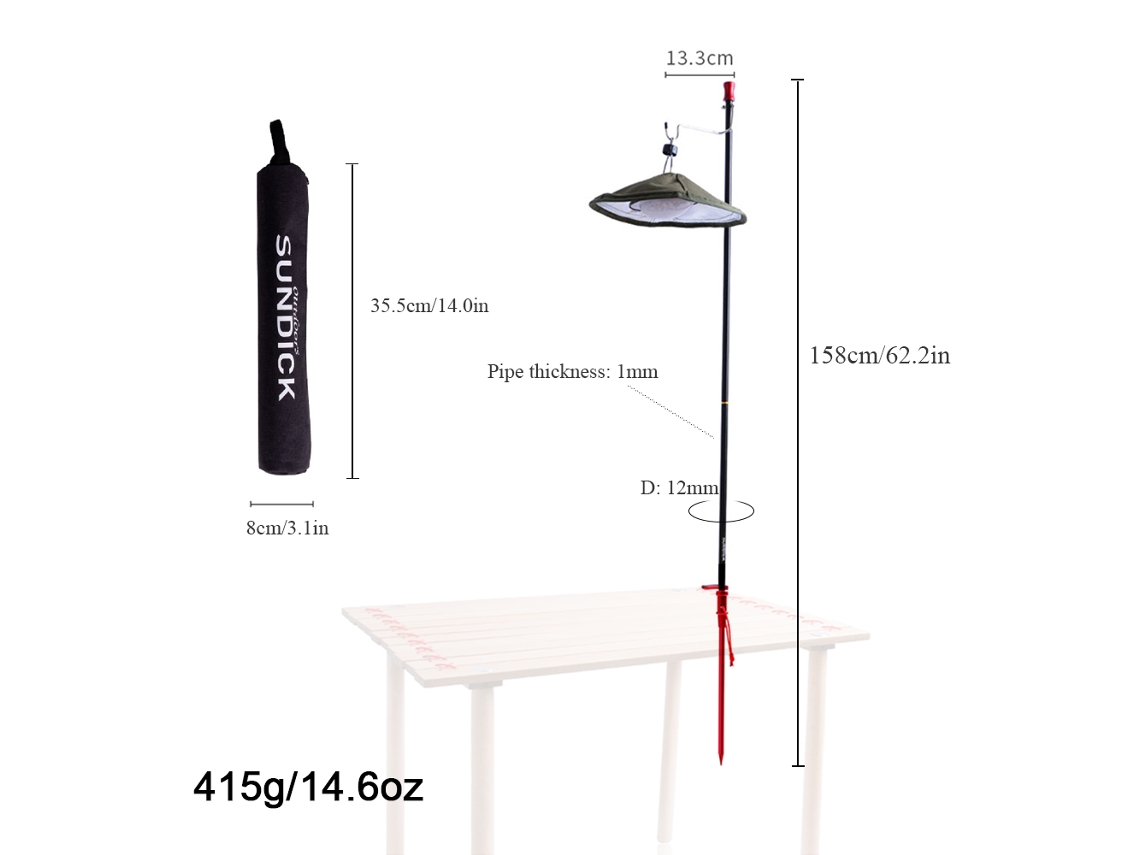 Trípode Desmontable Para Linterna De Camping: Accesorio Portátil Y Ajustable Con Soporte Y Estuche De Almacenamiento.
