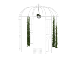 Relaxdays Pavilhão De Rosas Em Metal, Hbt: 269 X 211 X 211 Cm, Suporte Para Plantas Trepadeiras, Pavilhão Branco