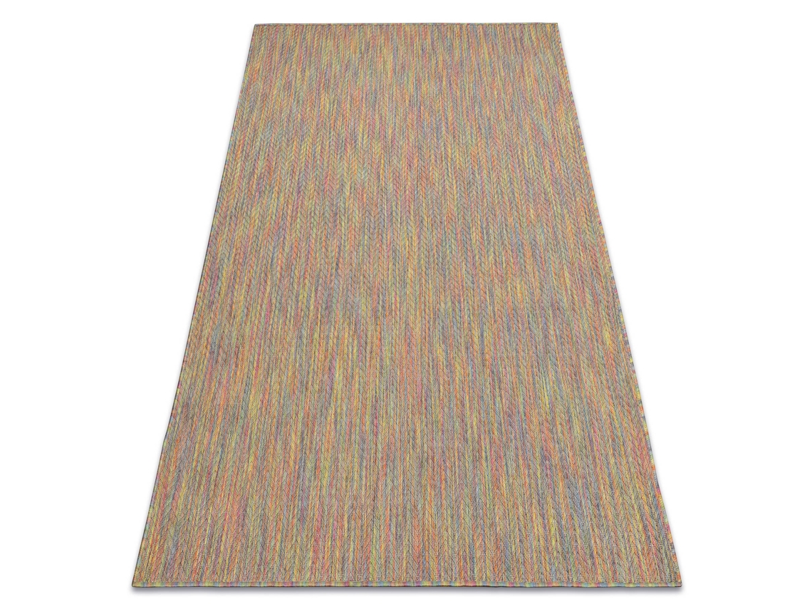 Moderno Fisy Alfombra Sisal 20776 Zigzag, Mezcla Arcoiris de Colores (80 x 150 cm)