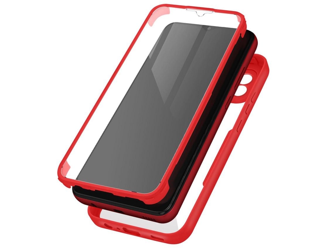 Cubierta Trasera De Plexiglás Y Contorno Frontal De Polímero Rojo Para Galaxy A03
