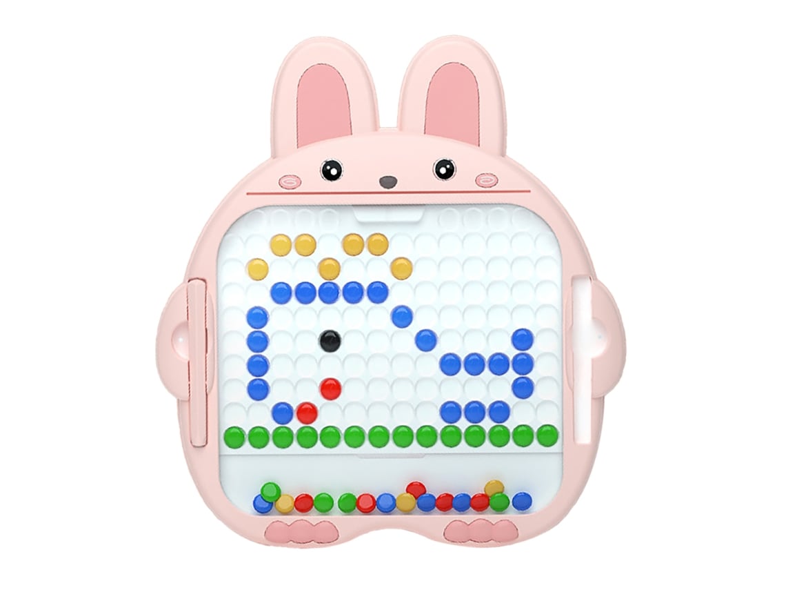 Quadro de desenho magnético Bj com contas em formato de coelho, tamanho XL, rosa, brinquedo educativo e divertido para crianças.