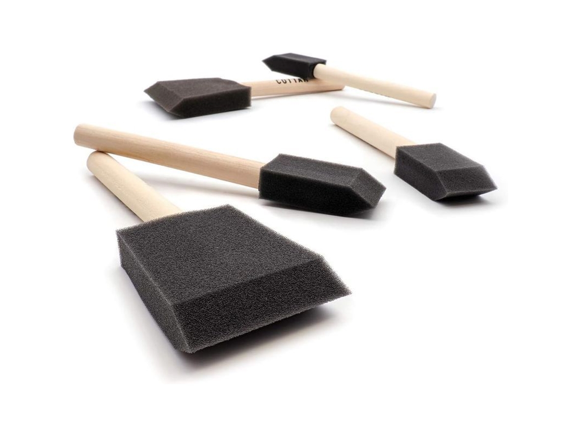 Brocha De Espuma Para Aplicar Pinturas, Barnices Y Aceites Sobre Madera. Juego De Cuatro Unidades.