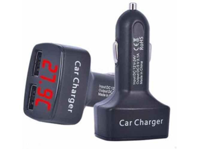 Cargador de Coche WJS ZH0014-BLACK_RED 5V - USB - Rojo