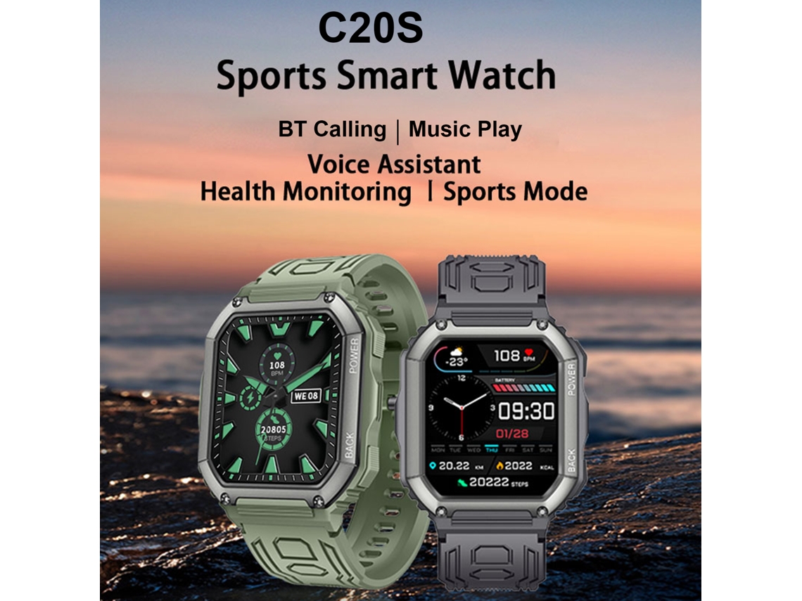 Reloj Deportivo Inteligente C20s Con Pantalla Táctil Ips De 1,8 Pulgadas Y Resolución De 240 X 286, Bluetooth, Rastreador De Actividad Física, Ip67, R
