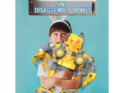Camión de bomberos robot desmontable 5 en 1 para niños con luz y música.