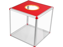Caja De Votación Cuadrada Transparente Roja Y Ligera De Aleación De Aluminio Con Panel De Mdf Extraíble