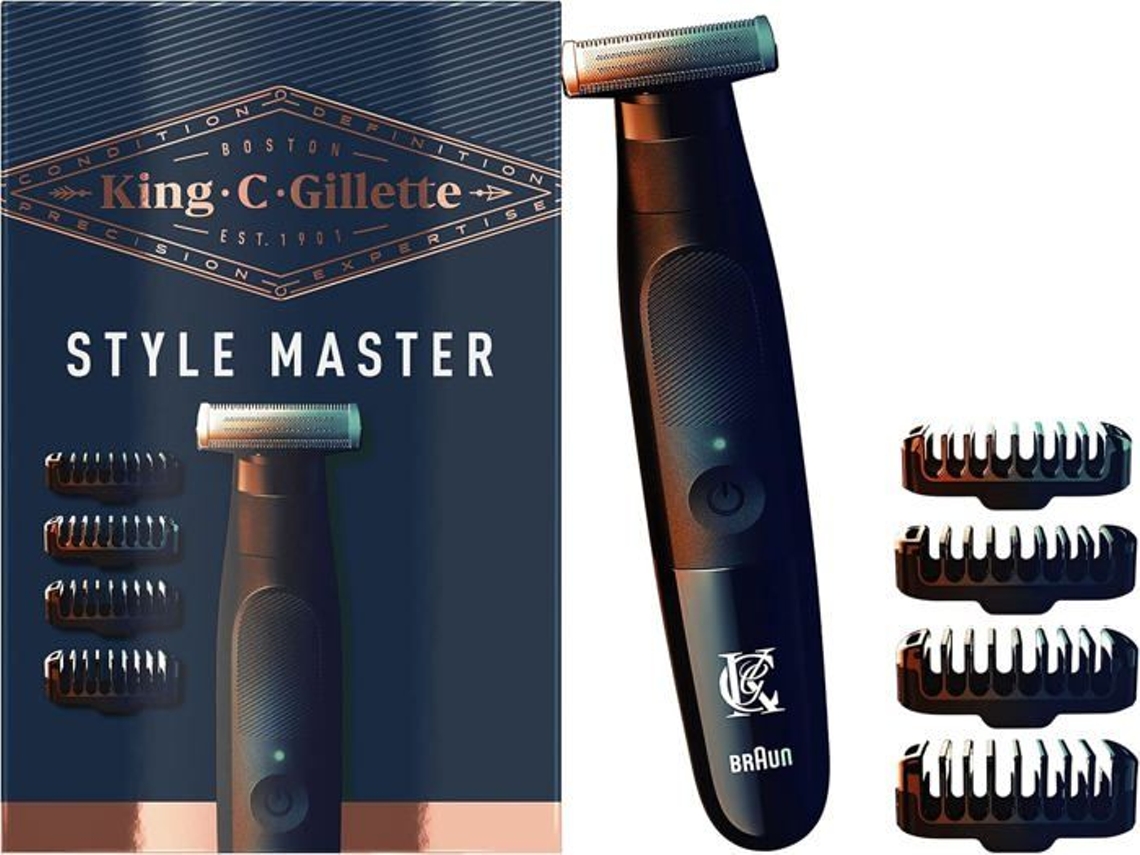 Recortadora de barba inalámbrica Gillette King Style Master de 4 peines King C Gillette