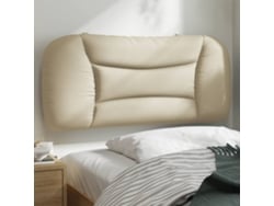 Cabecero De Cama Acolchado Tela Crema 90 Cm