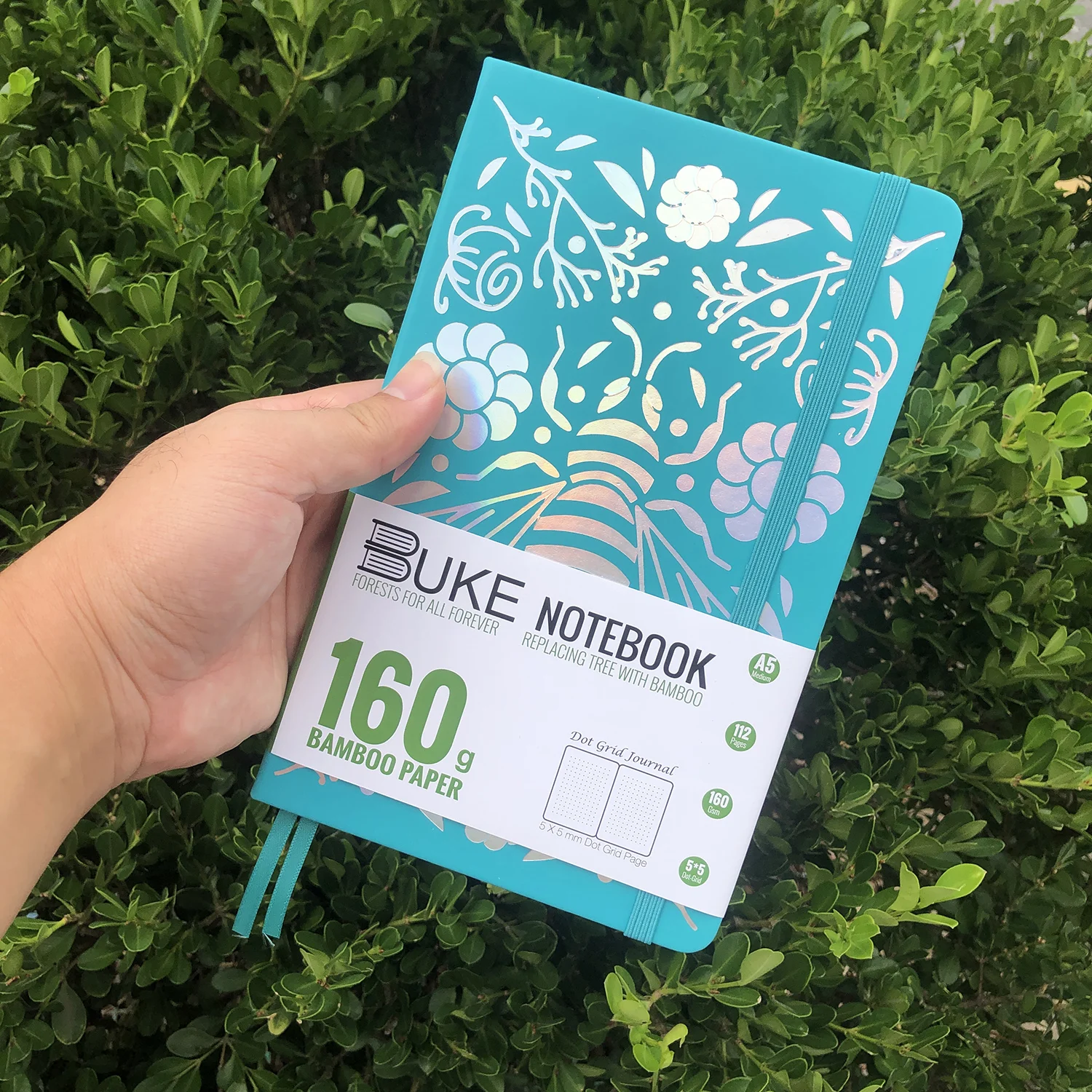Cuaderno (azul), Papel Blanco Engrosado De Pulpa De Bambú De 160 G/m², 112 Páginas, Matriz De Puntos De 5 X 5 Mm.