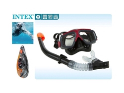 Conjunto INTEX Gafas Silicona Rider + Tubo Respirador Infantil (Negro)