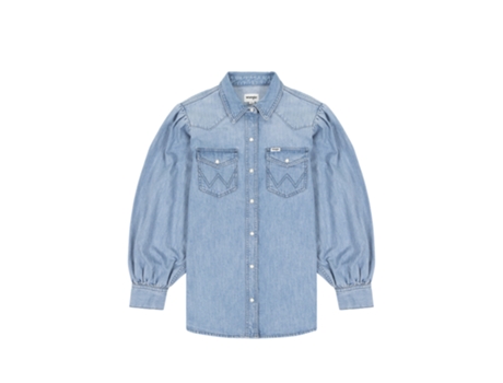 Camisa de Mujer WRANGLER Vaquera Mangas Globo Mezclilla Azul (L)