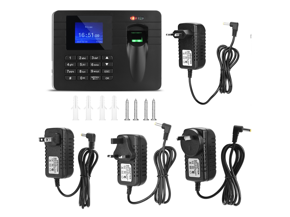 Máquina de puntos electrónica con pantalla TFT LCD de 2,4" para escaneo de huellas dactilares