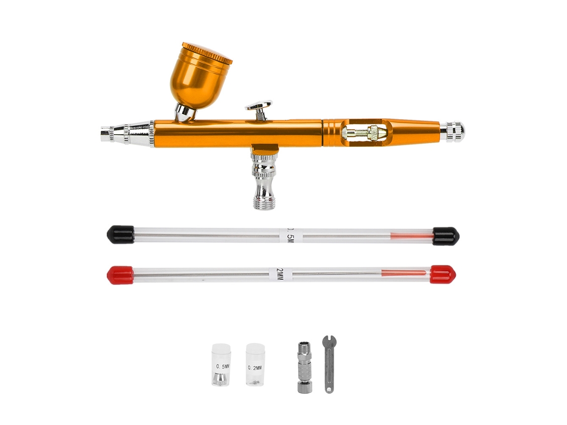 Pistola De Aerografía Externa Ajustable Diy Para Publicidad Y Camisetas (oro)