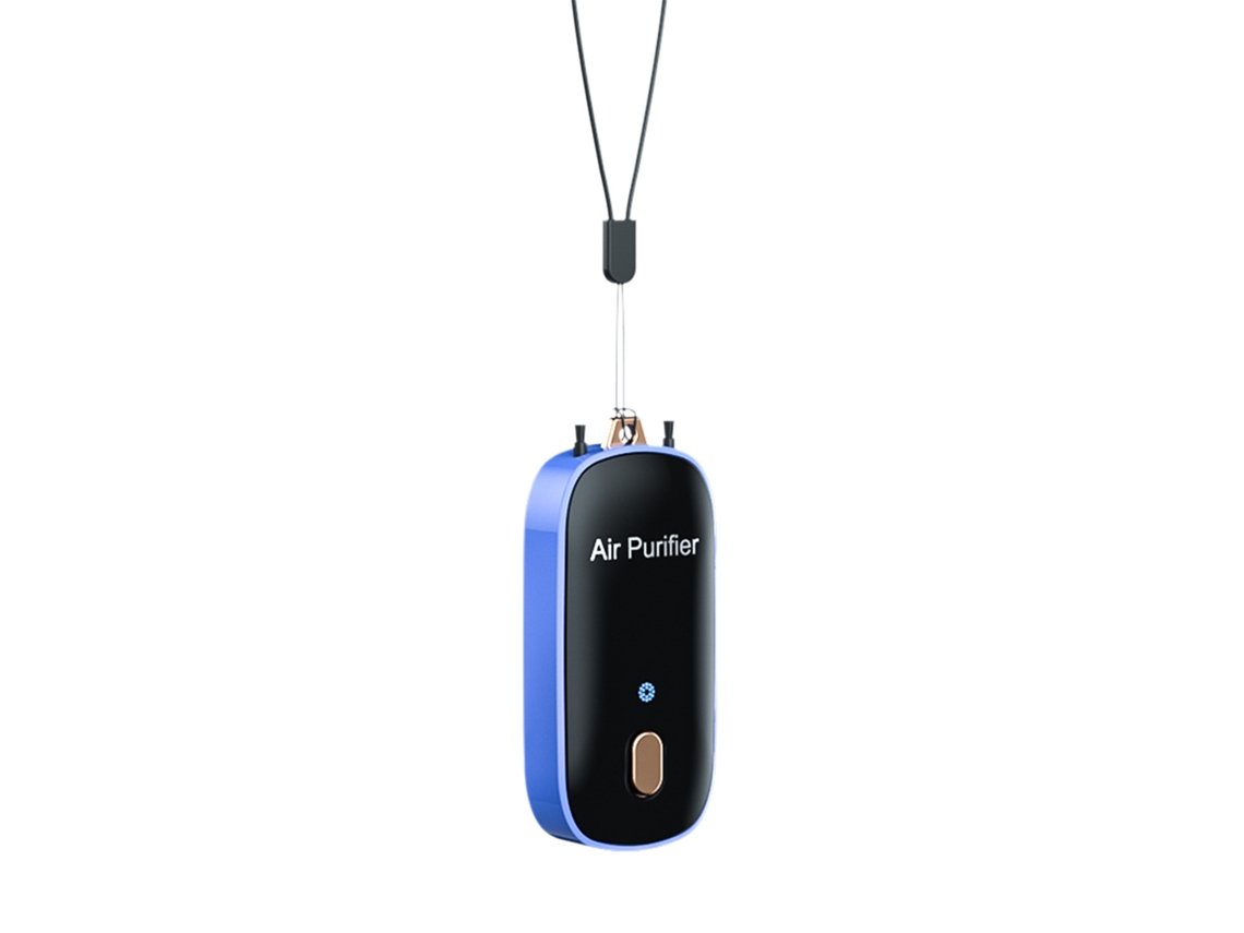 Collar purificador de aire portátil, ionizador eléctrico, azul, chrui