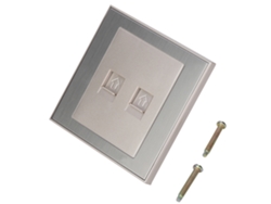 RNEMITERY Enchufe Teléfono Acero Inoxidable Pared 10A 220-250V