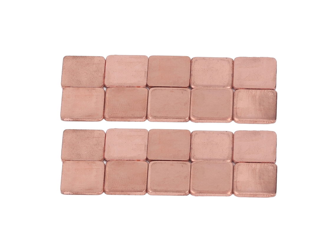 20 Unidades De Disipadores De Calor De Cobre De 15x15 Mm Y 2,0 Mm De Grosor Para Gpu De Ordenador