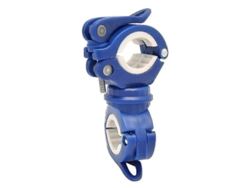 Soporte De Abrazadera Ajustable Con Rotación De 360 Grados Para Luz De Bicicleta - Azul Y Blanco