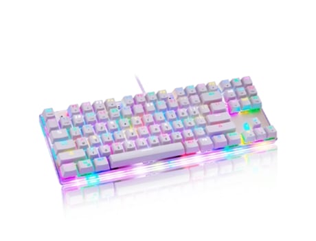 Teclado Gaming SLOWMOOSE RGB (Mecánico - Hebreo - Blanco)