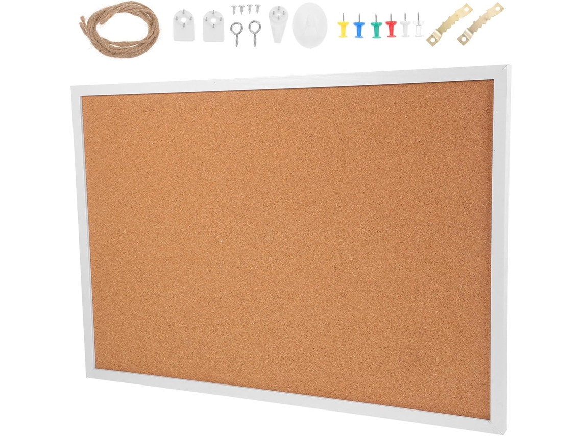 Tablero De Anuncios De Corcho Para Pared, Ideal Para Oficina Y Hogar, Incluye Clavos Y Tacos De Madera Y Un Práctico Panel.