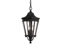 FEISS de luz de techo al aire libre (Fe-CotsLN8-M-BK) Cotswold Lane Cast-Cast Aluminum, Glass E14 2 Bulbs