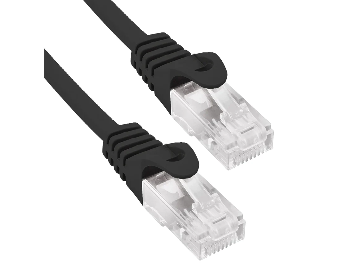 Cable de Red 100% Cu Cat.6 UTP Sólido Negro 0.50M PHASAK