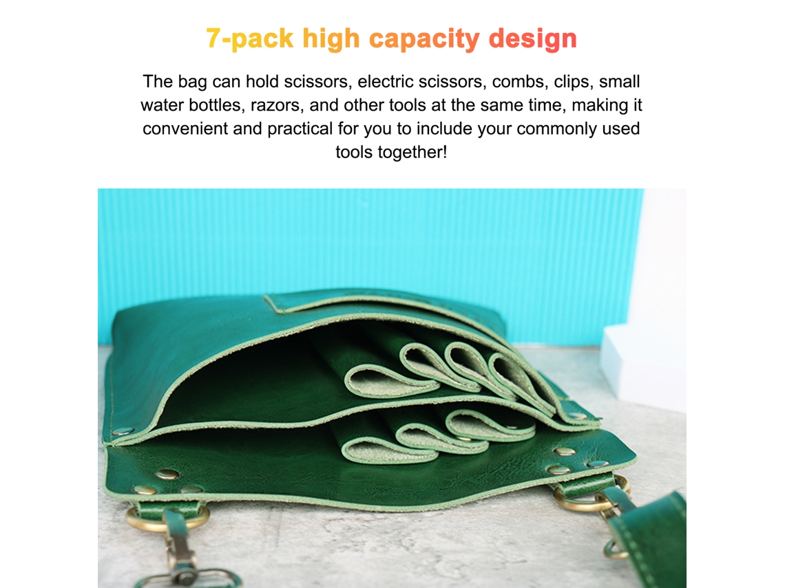 Vlrla-7-slot Barbeiro Scissors Waist Bolsa In Pu Leather