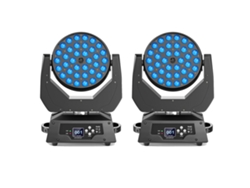 Luz móvil, pantalla táctil LCD, ángulo de zoom ajustable, 2 luces, enchufe europeo OEM