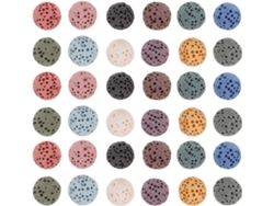 Difusor De Fragancias De Piedra Volcánica Con 42 Perlas Redondas De Aceite Esencial (8 Mm) - Ambientador