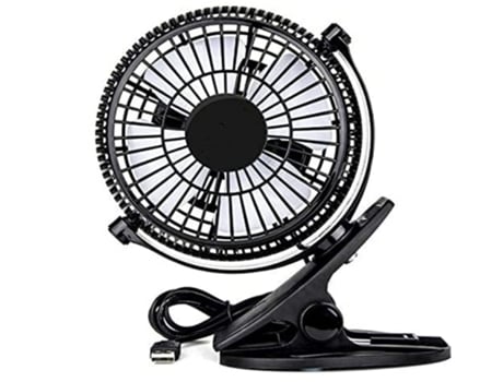 Mini ventilador USB con clip y ventilador de escritorio personal, mini ventilador de refrigeración portátil de 4 pulgadas, ventilador 360 de 2 velo...