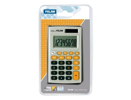 Calculadora Gris Y Naranja de MILAN 8 Dígitos