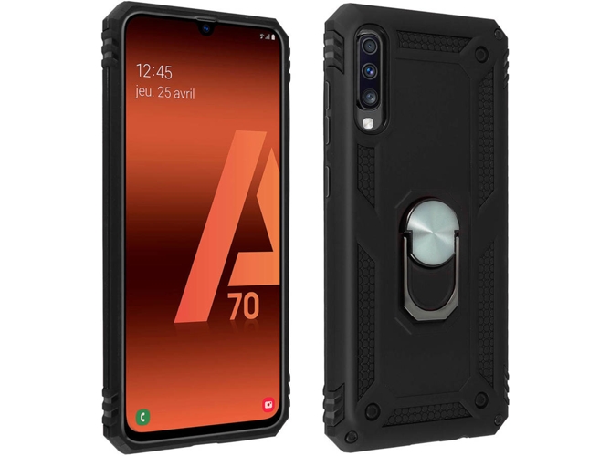 Carcasa Samsung Galaxy A70 AVIZAR Anillo Negro