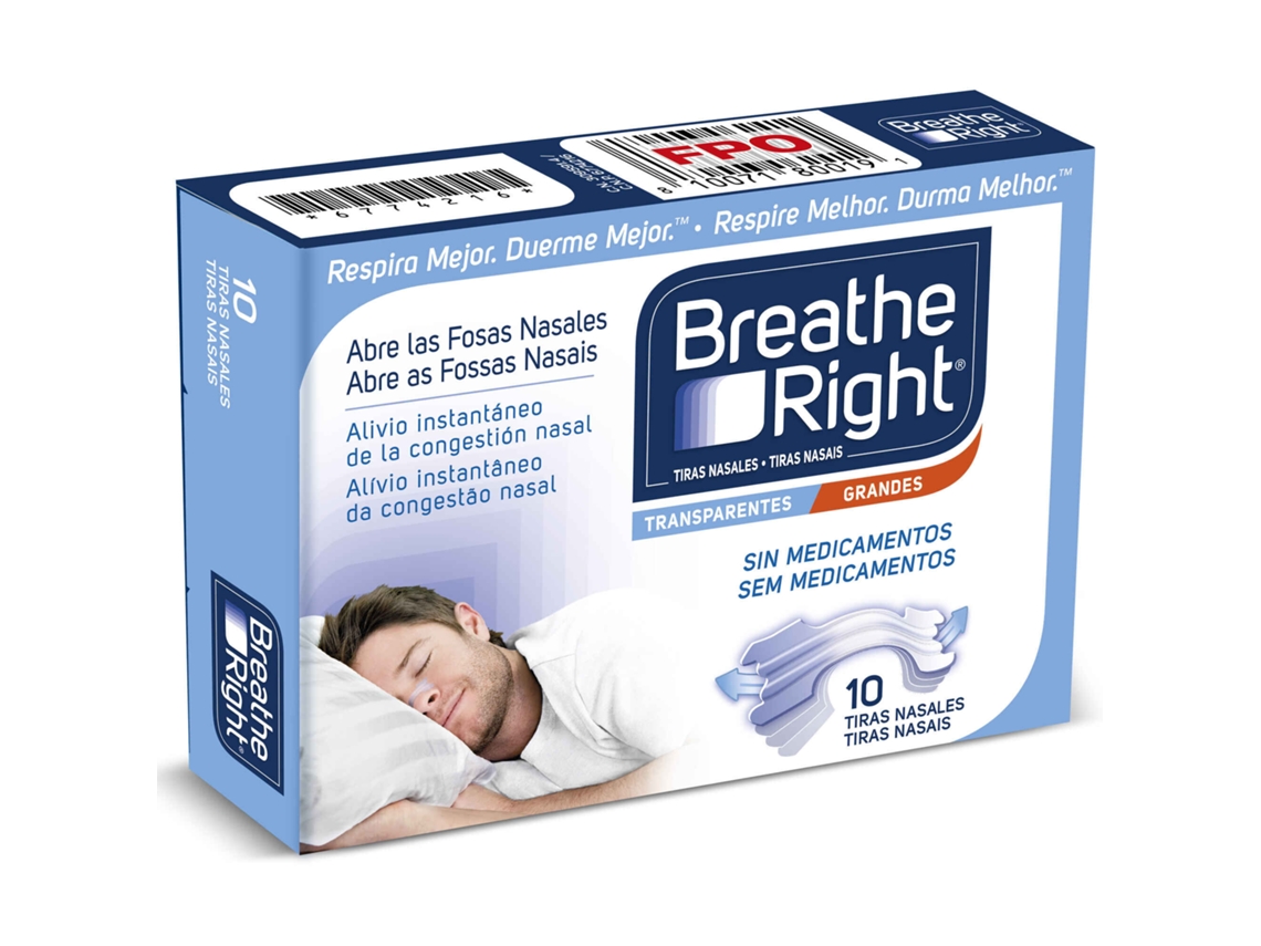 Tiras nasales transparentes Breathe Right