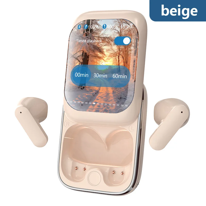 Auriculares Bluetooth (color Caqui) Con Luces Led Táctiles Y Modos Duales Para Música Y Juegos.