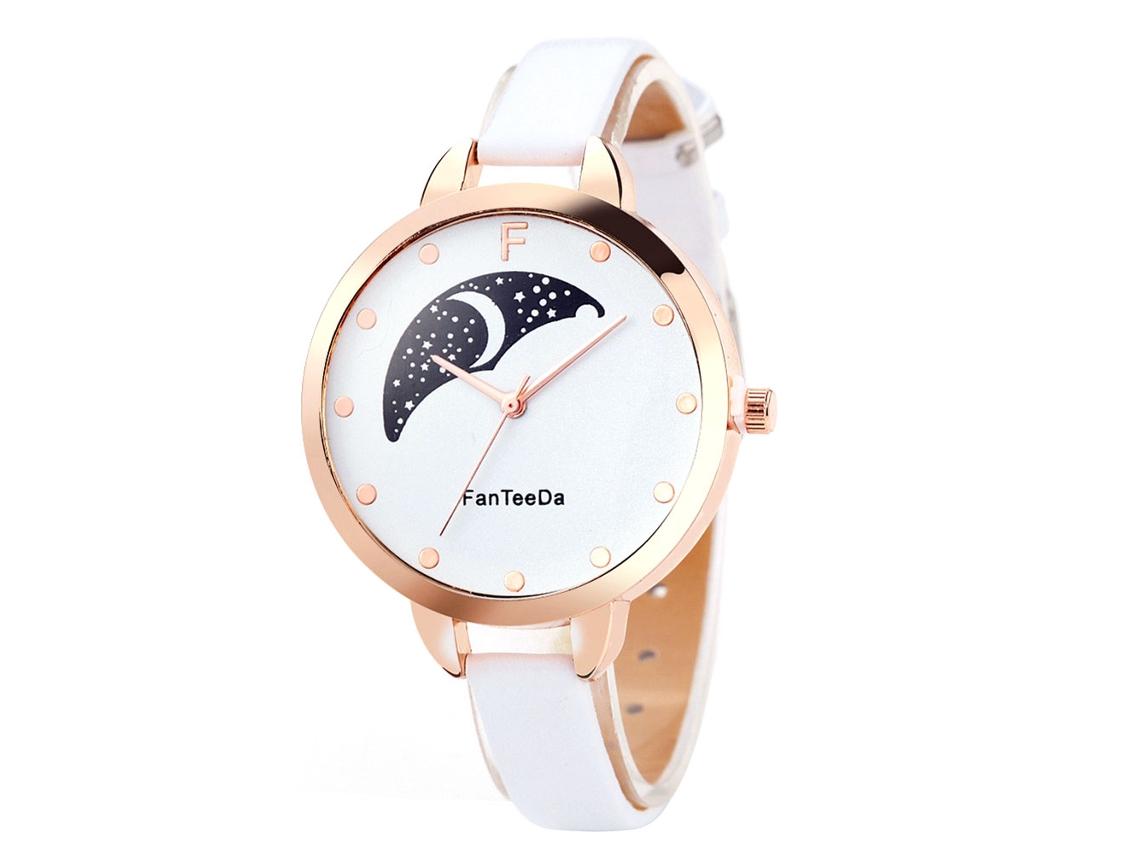 Reloj Casual Para Mujer Con Moderno Estampado Floral Y Correa De Aleación De Cuarzo (oro Rosa).