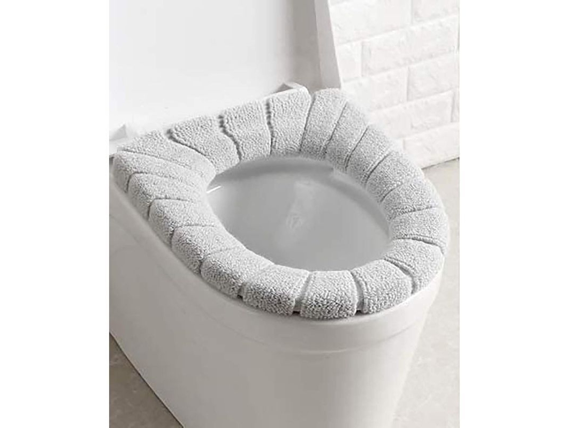 2026-cojín De Inodoro Universal Suave Lavable Caliente Espesoroso 2 Piezas Gris Claro