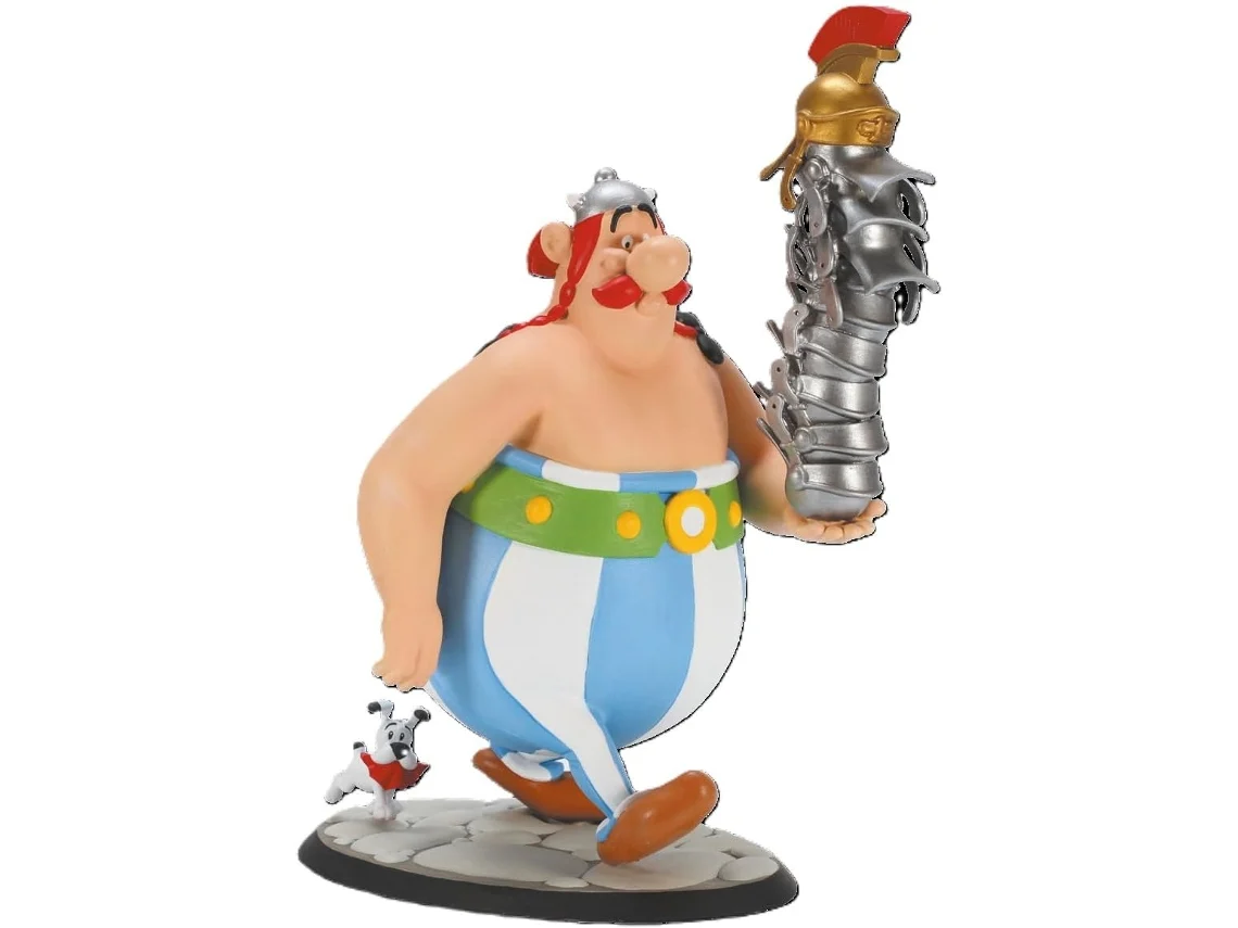 Estatua Astérix Obélix Pila De Cascos Y Dogmatix 21 Cm PLASTOY