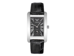 Reloj De Pulsera Cuadrado Para Hombres De Piel Pu Estilo Simple Reloj De Cuarzo Estudiante Negro